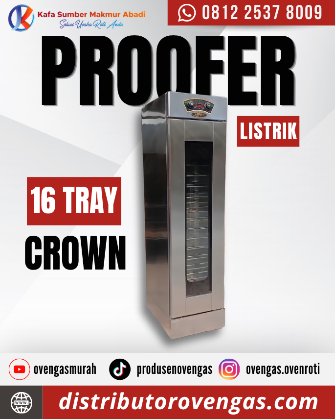 Proofer Listrik Crown 16 Tray
